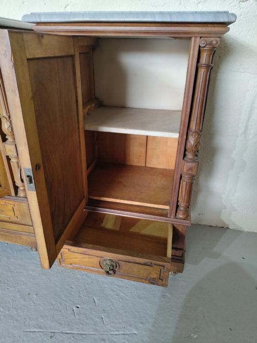 ANTIQUE PAIR OF BEDSIDE CABINETS - ADDITIONAL PHOTO 5