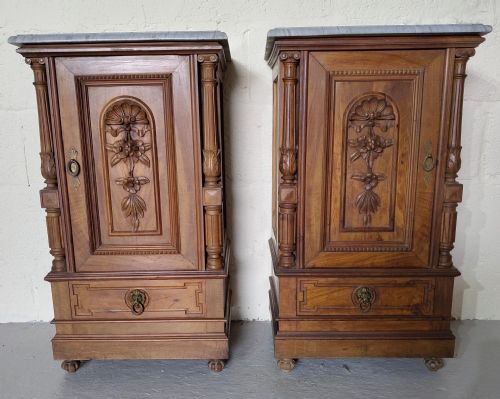 ANTIQUE PAIR OF BEDSIDE CABINETS - ADDITIONAL PHOTO 12