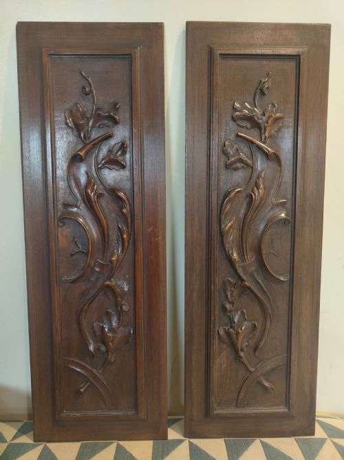 PAIR OF CARVED PANELS