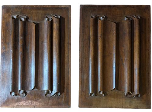 ANTIQUE PAIR OF CARVED PANELS