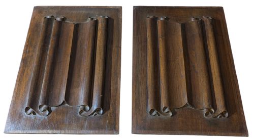 ANTIQUE PAIR OF CARVED PANELS - ADDITIONAL PHOTO 2