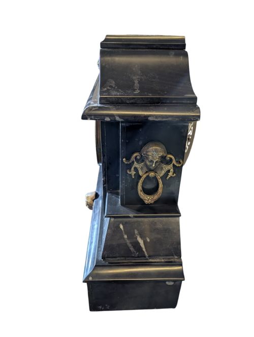 ANTIQUE MARBLE MANTEL CLOCK - ADDITIONAL PHOTO 5