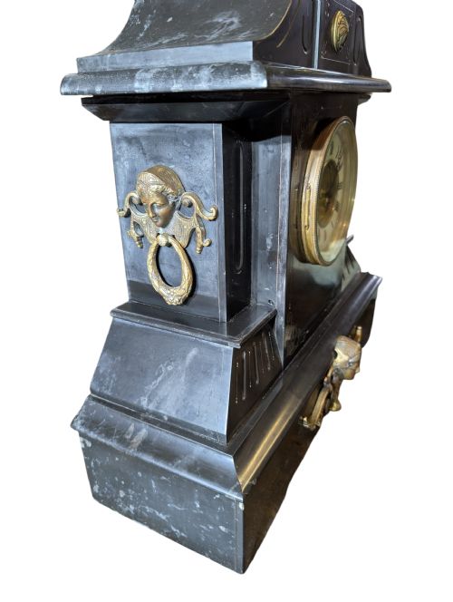 ANTIQUE MARBLE MANTEL CLOCK - ADDITIONAL PHOTO 6