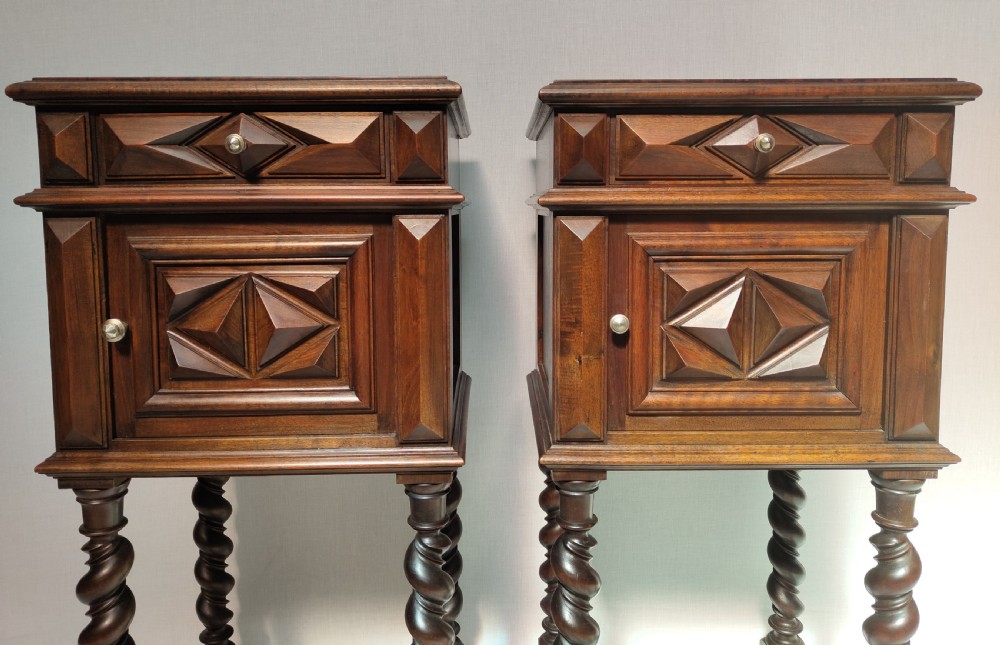 Antique Pair of Bedside cabinets  View XII