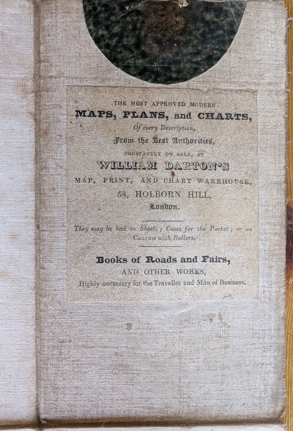 An antique printed paper pocket map of London in a dark slipcase titled The Strangers Guide Through the Streets of London by Saml. Ward. View V