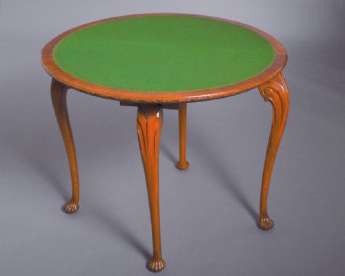 fig 2. Walnut Demi lune fold over card table