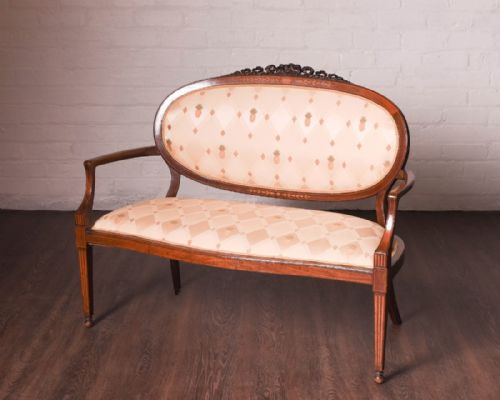 Edwardian Inlaid Mahogany Parlour Sofa