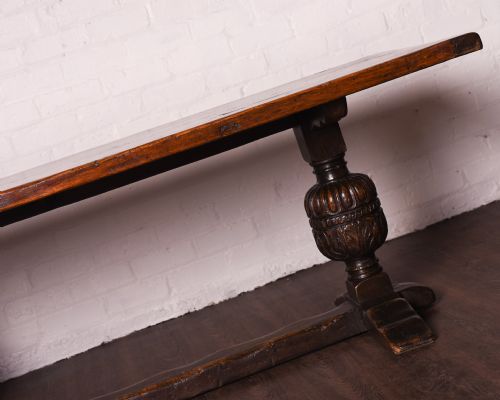 fig 1. Oak carved Tudor revival refectory table