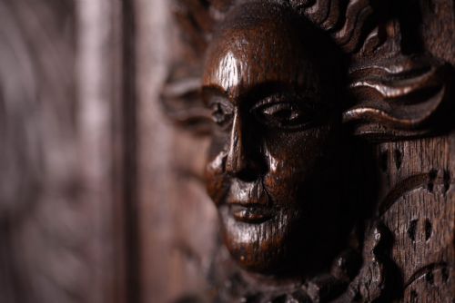 fig 3. Heavily Carved Oak Side Cabinet