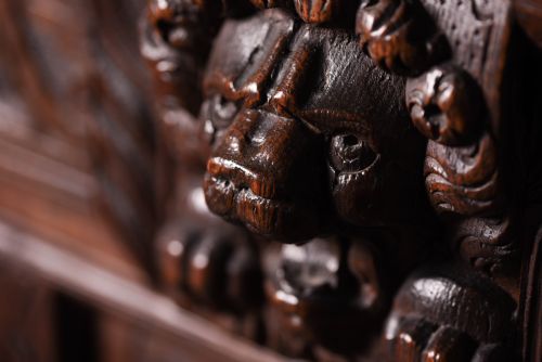 fig 4. Heavily Carved Oak Side Cabinet