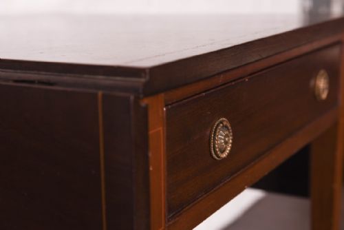 fig 1. Mahogany drop leaf Pembroke table of small proportions