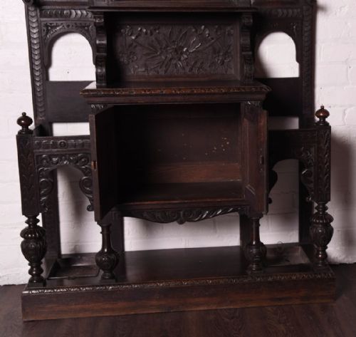 fig 3. Victorian Heavily carved oak hallstand