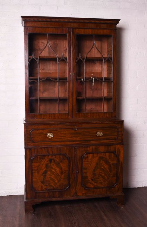 Georgian Mahogany Secretaire Bookcase