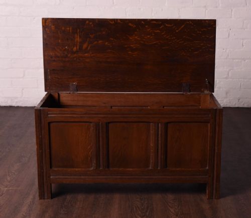 fig 2. oak panelled blanket box