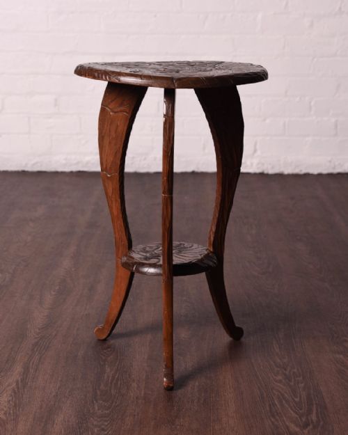 fig 1. Art Nouveau carved plant stand by A.A .Winfield of Mansfield 