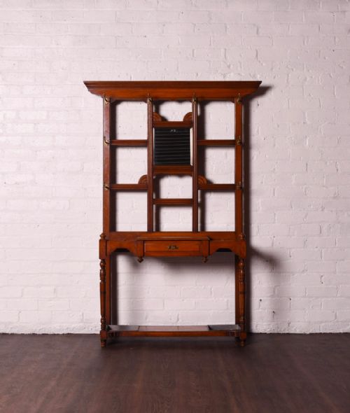 Oak Aesthetic Movement Hall Stand