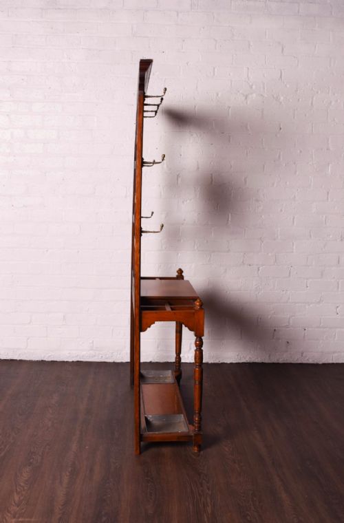 fig 1. Oak aesthetic movement hall stand