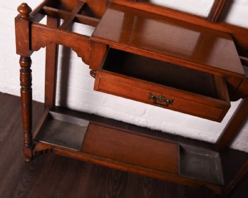 fig 2. Oak aesthetic movement hall stand