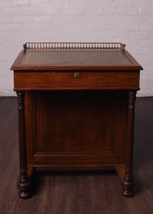 Scottish Mahogany Inlaid Davenport Desk by Morrison of Edinburgh