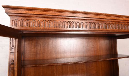 fig 3. Oak two door Barley twist bookcase cabinet