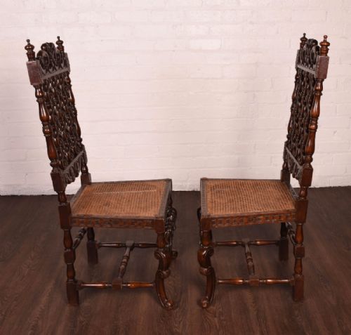 fig 2. An elaborate pair of carved hall chairs