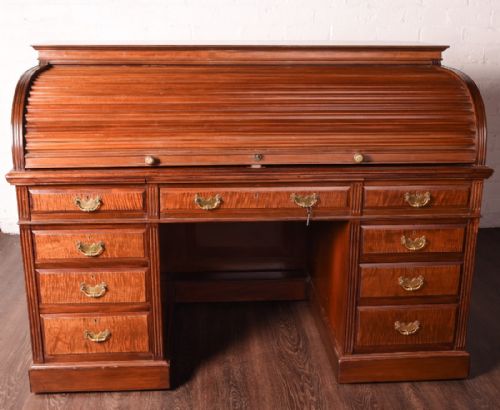 Stunning Mahogany Roll Top Desk by Maple and Co London