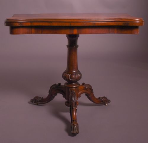 Victorian Rosewood Fold Over Card Table