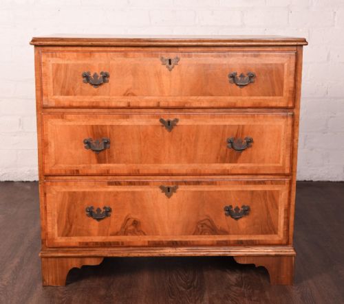 Figured Walnut 3 Drawer Chest of Drawers
