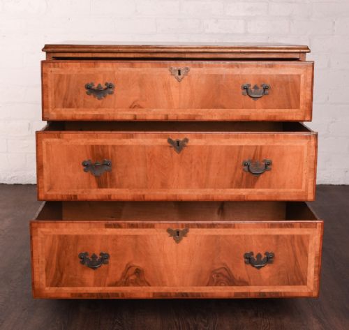 fig 2. Figured Walnut 3 drawer chest of drawers