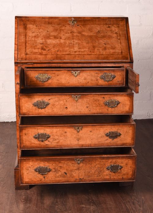 fig 1.  small antique Walnut writing bureau 