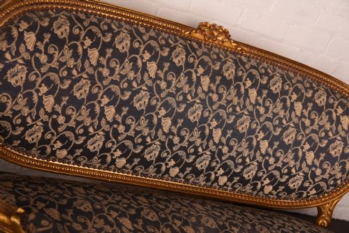 fig 3. 19th century 5 piece carved gilt wood salon suite 