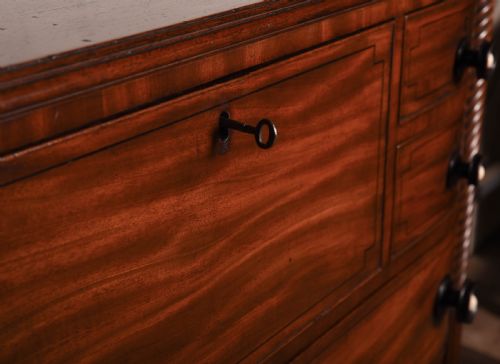 fig 1. Victorian Mahogany barrel chest of drawers
