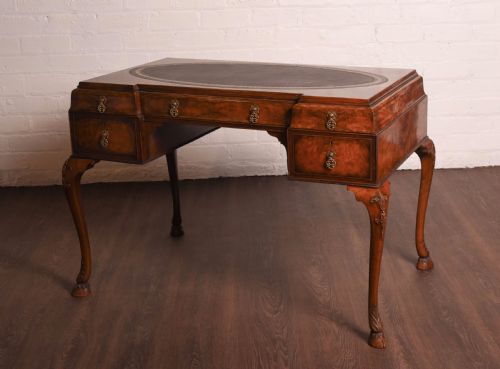 Stunning Burr Walnut Writing Desk with Hoof Feet