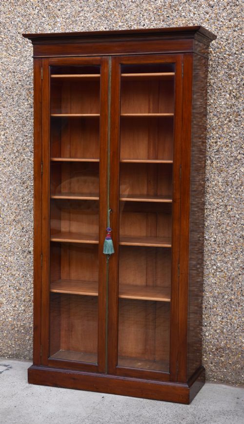 Edwardian Mahogany  2 Door Bookcase Cabinet
