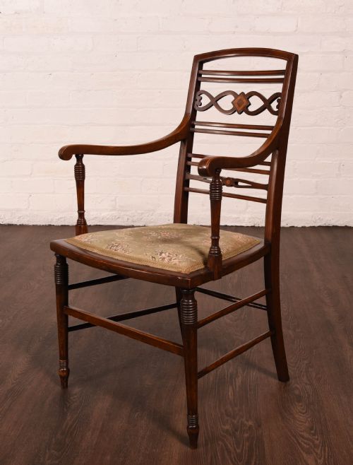 Edwardian Inlaid Arm Chair