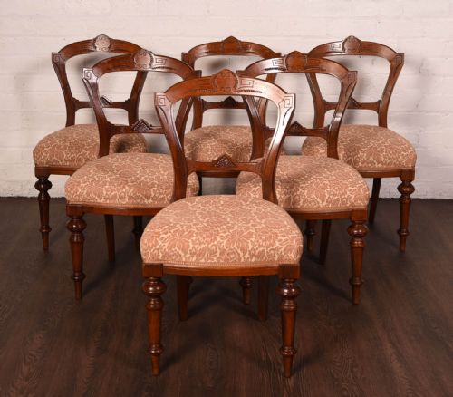 Set of 6 Victorian Mahogany Dining Chairs