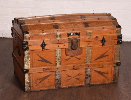 An Original Leather Dome Top Trunk