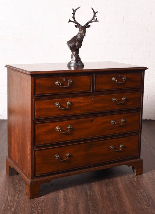 Mahogany 2 Over 3 Inlaid Chest of Drawers