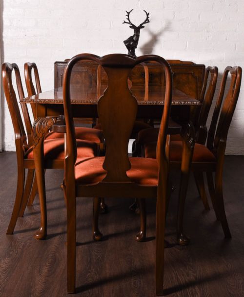 fig 1. Excellent Quality burr walnut dining room suite