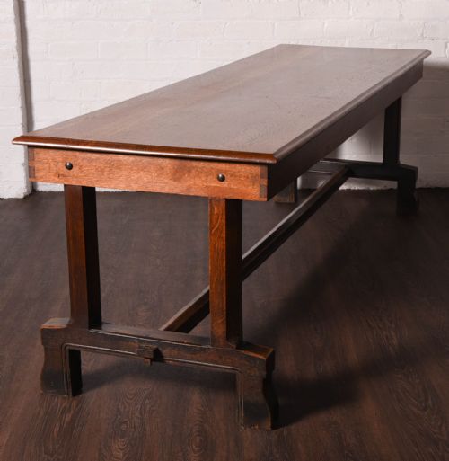 Arts and Crafts Oak Refectory Table