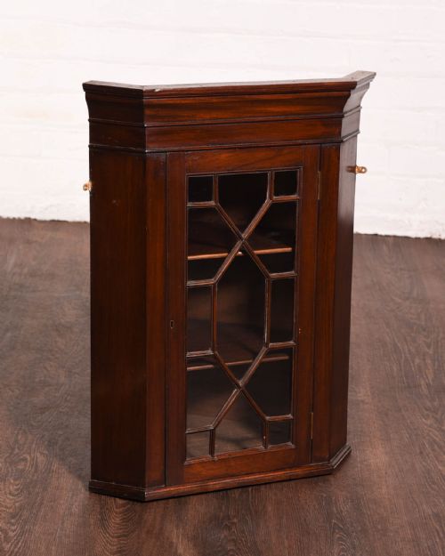 A Miniature Edwardian Mahogany Corner Cabinet