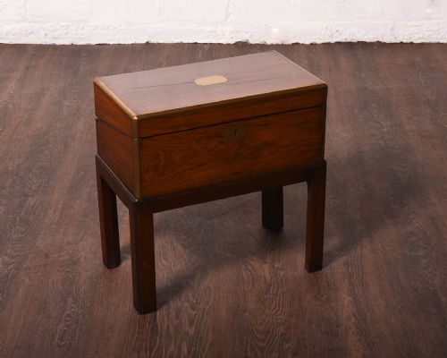 Brass Inlaid Rosewood Portable Writing Slope on Stand