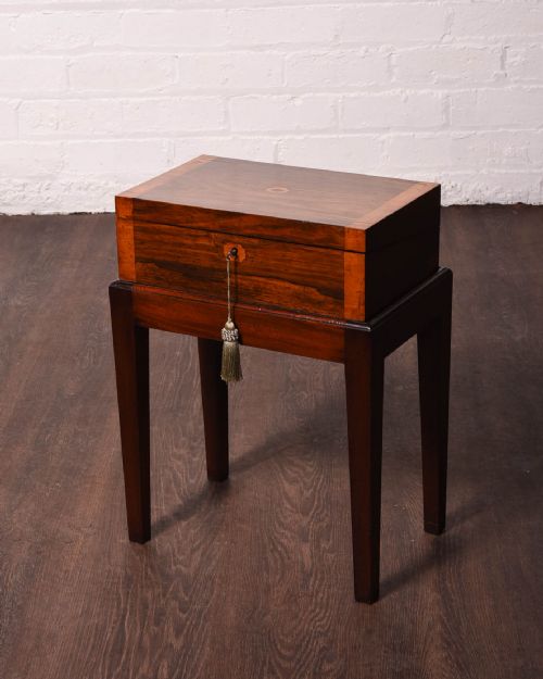 Rosewood and Satinwood Portable Writing Slope on Stand