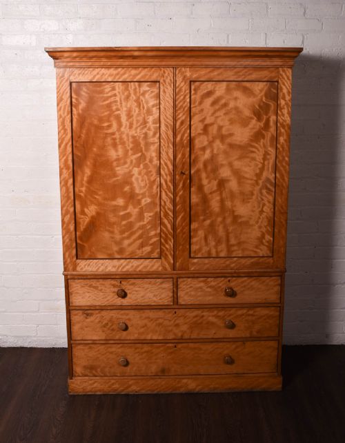 Victorian Satin Birch Linen Press /Wardrobe