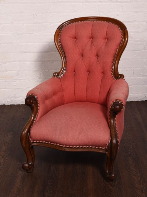 Victorian Button Back Mahogany Arm Chair