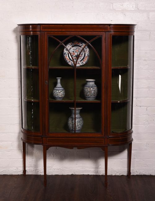 Edwardian Inlaid Mahogany Display Cabinet