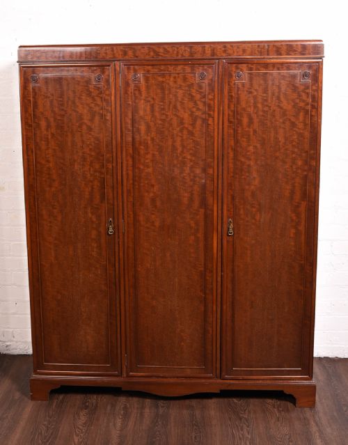 Mahogany 3 Door Wardrobe by Gardner of Glasgow 
