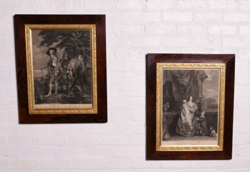 Stunning Pair or Rosewood Framed Engraving