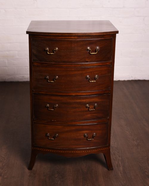 Neat Edwardian Mahogany Bowfront Chest of Drawers
