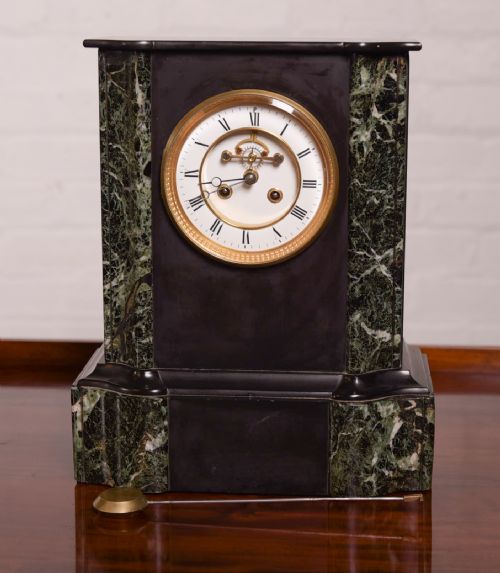 Imposing Victorian Black Slate Mantel Clock